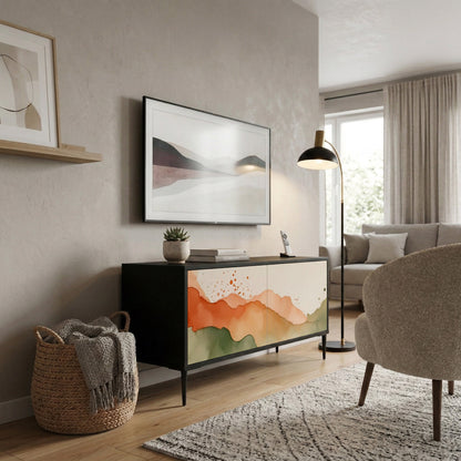 WATERCOLOUR PEAKS Compact 2-Door TV Cabinet