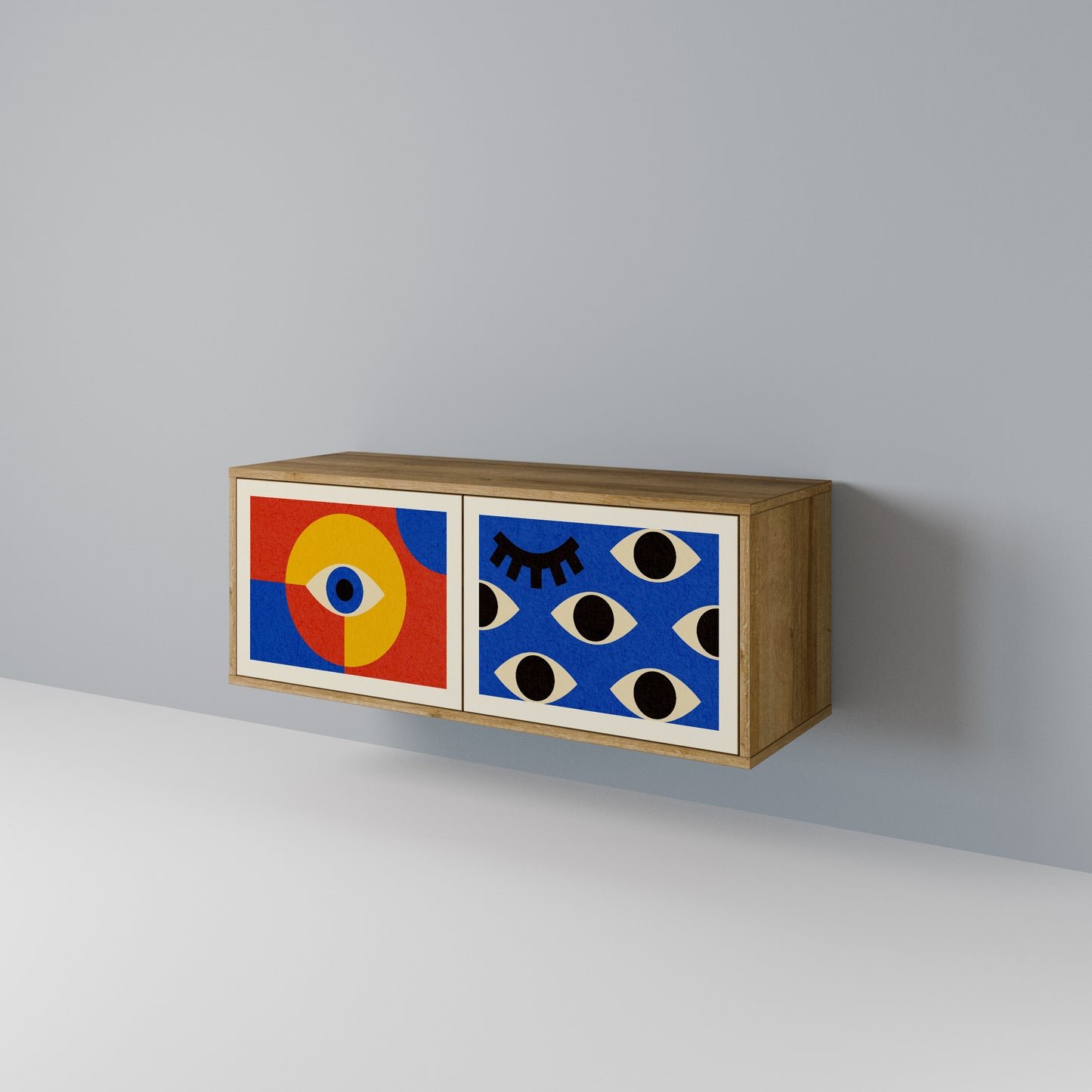 GEOMETRIC EYES Móvel de TV Compacto de 2 Portas