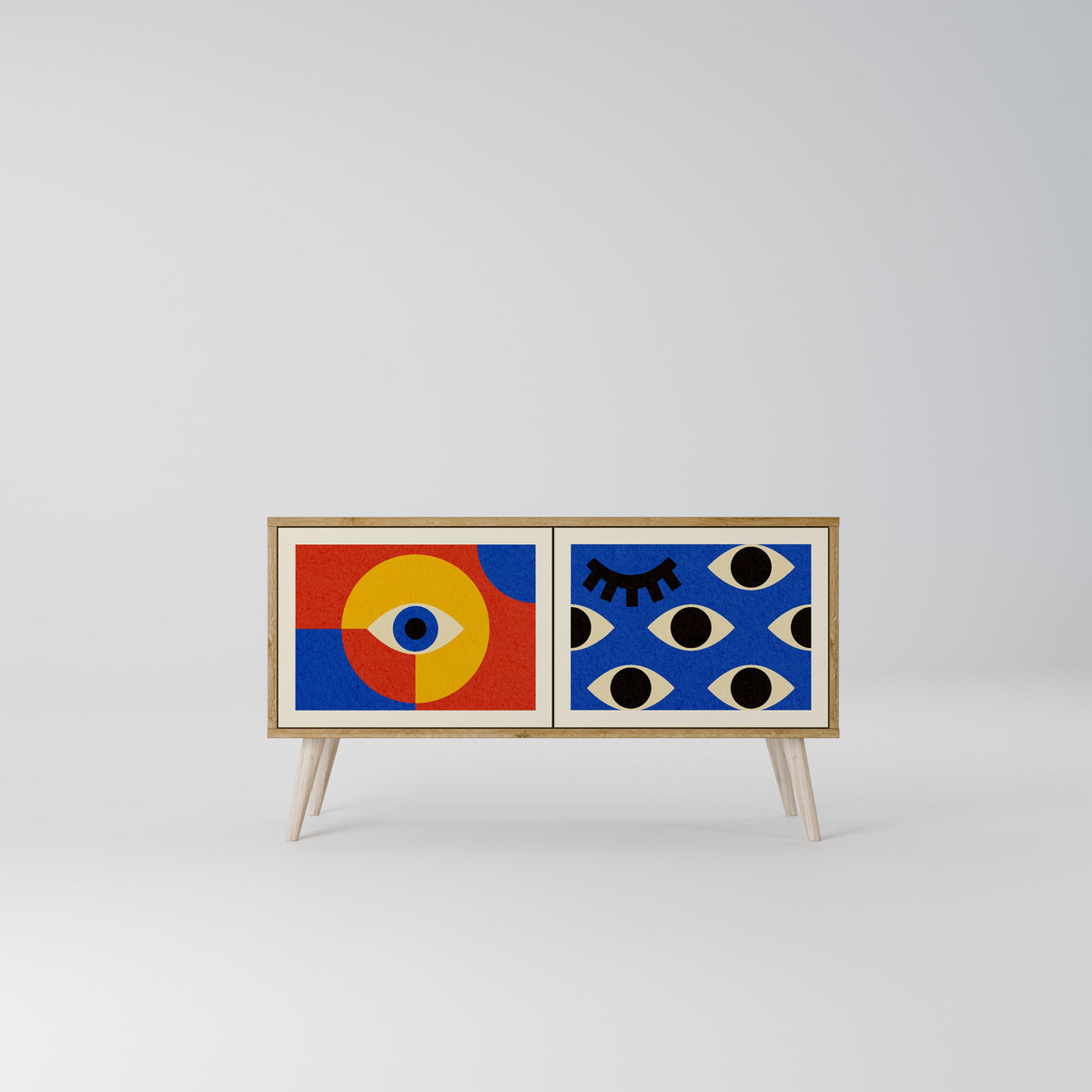 GEOMETRIC EYES Móvel de TV Compacto de 2 Portas