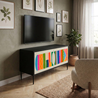 GEOMETRIC SHINE Móvel de TV Compacto de 2 Portas