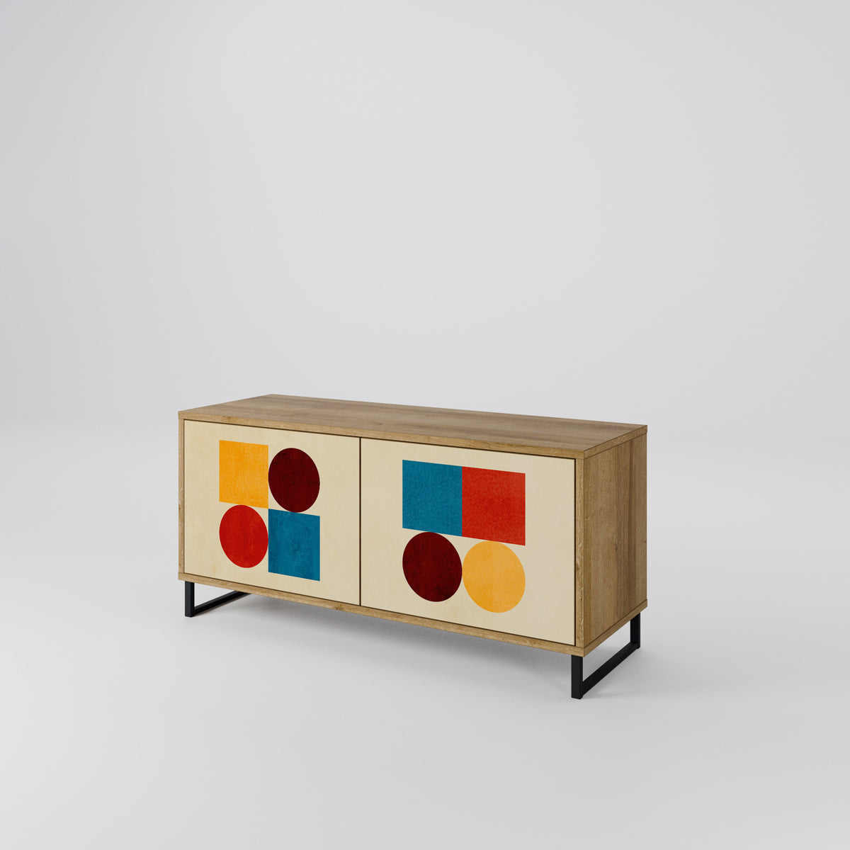 GEOMETRIC PUZZLE Móvel de TV Compacto de 2 Portas