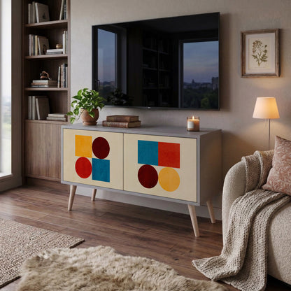GEOMETRIC PUZZLE Móvel de TV Compacto de 2 Portas