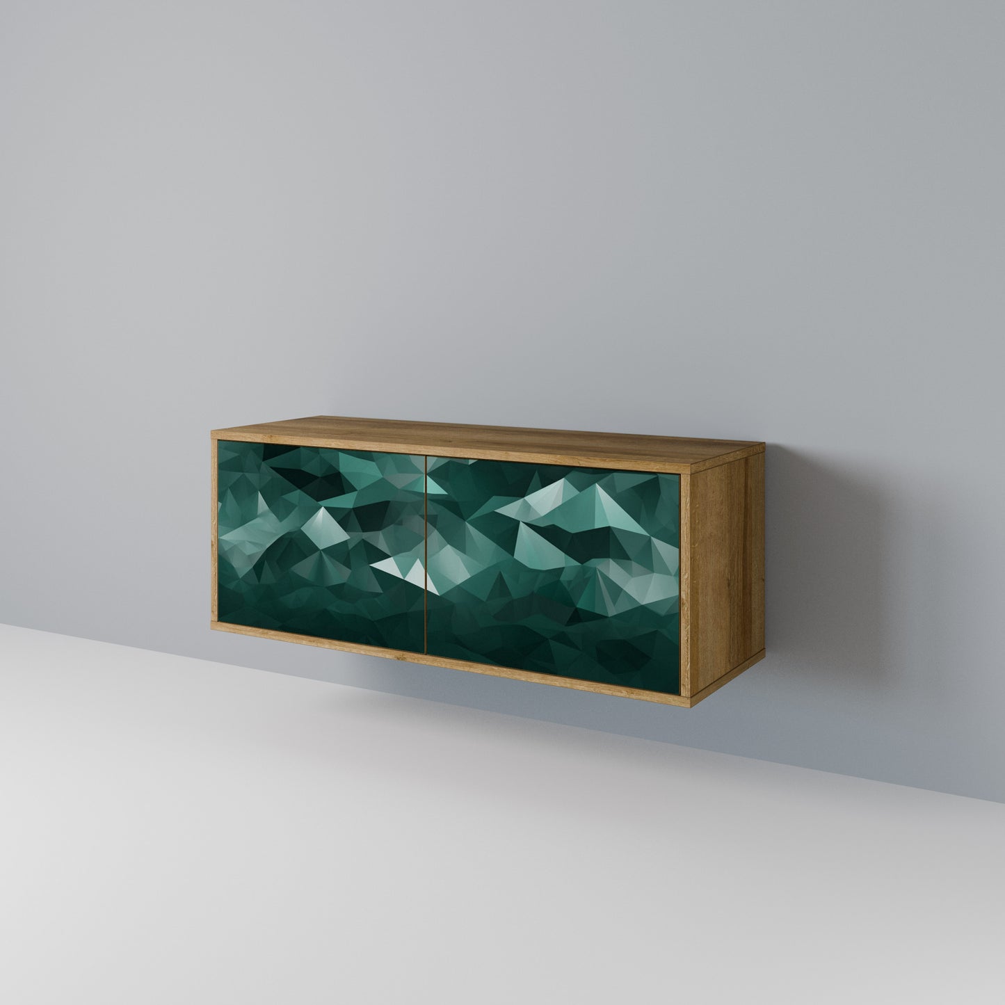 POLYGONAL FLOATING Móvel de TV Compacto de 2 Portas
