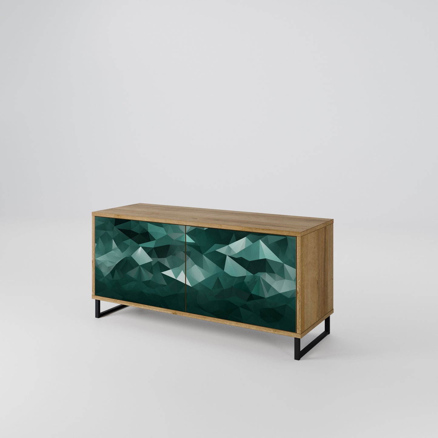 POLYGONAL FLOATING Móvel de TV Compacto de 2 Portas