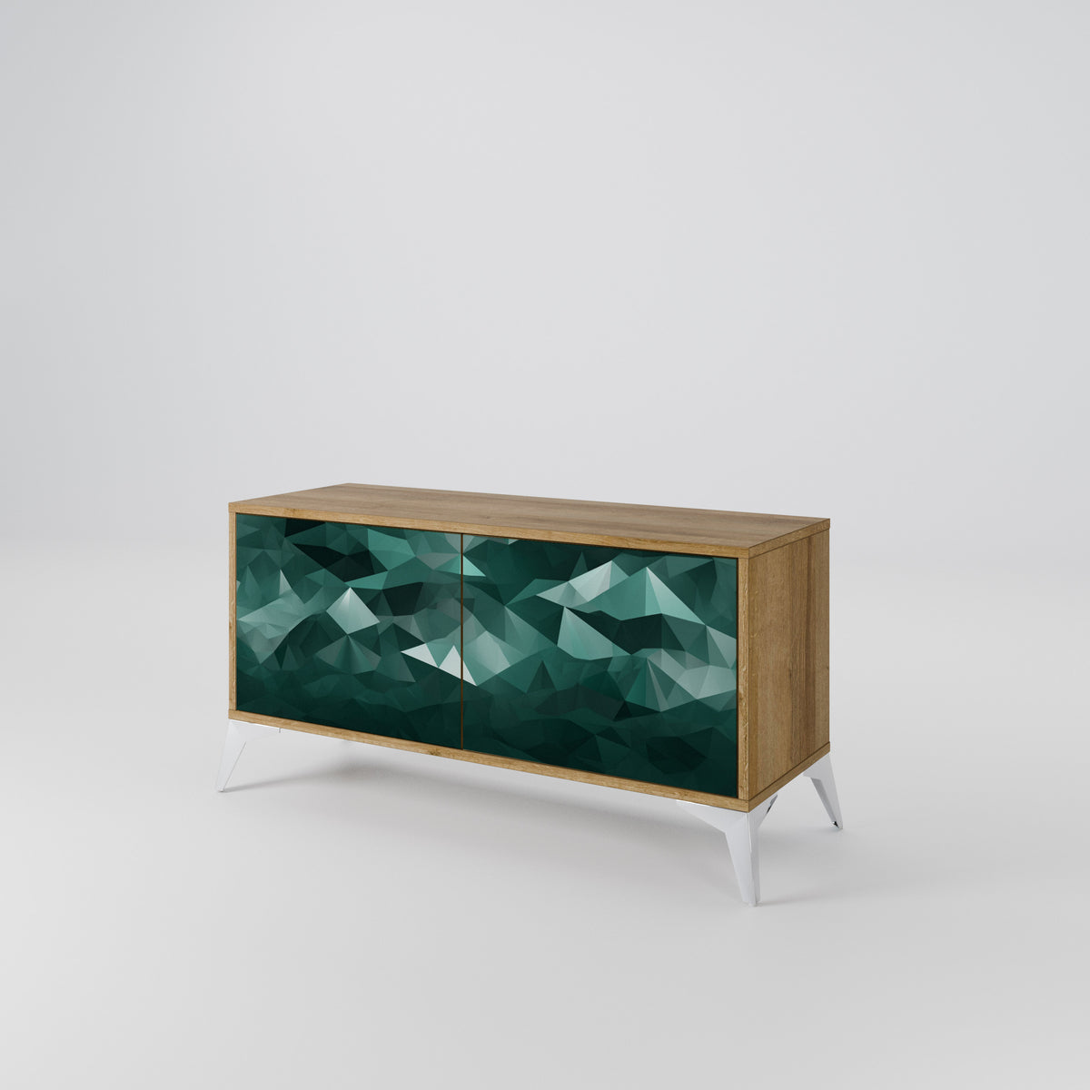 POLYGONAL FLOATING Móvel de TV Compacto de 2 Portas