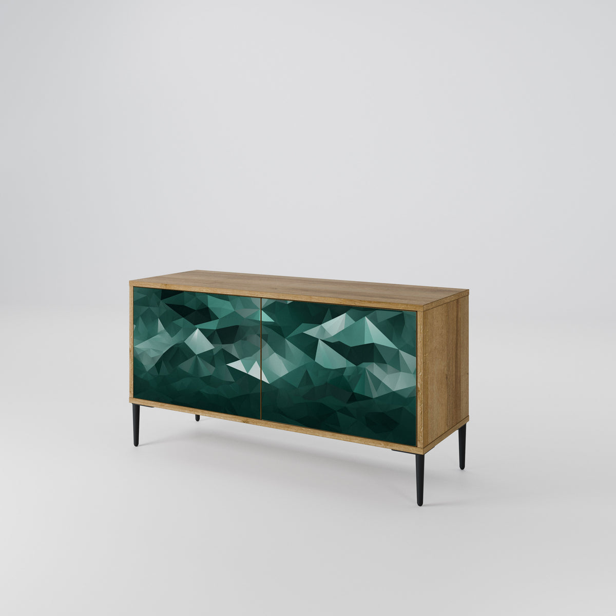POLYGONAL FLOATING Móvel de TV Compacto de 2 Portas