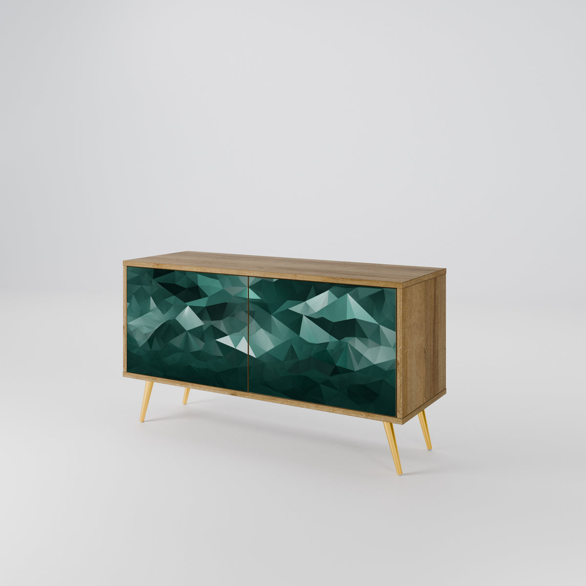 POLYGONAL FLOATING Móvel de TV Compacto de 2 Portas