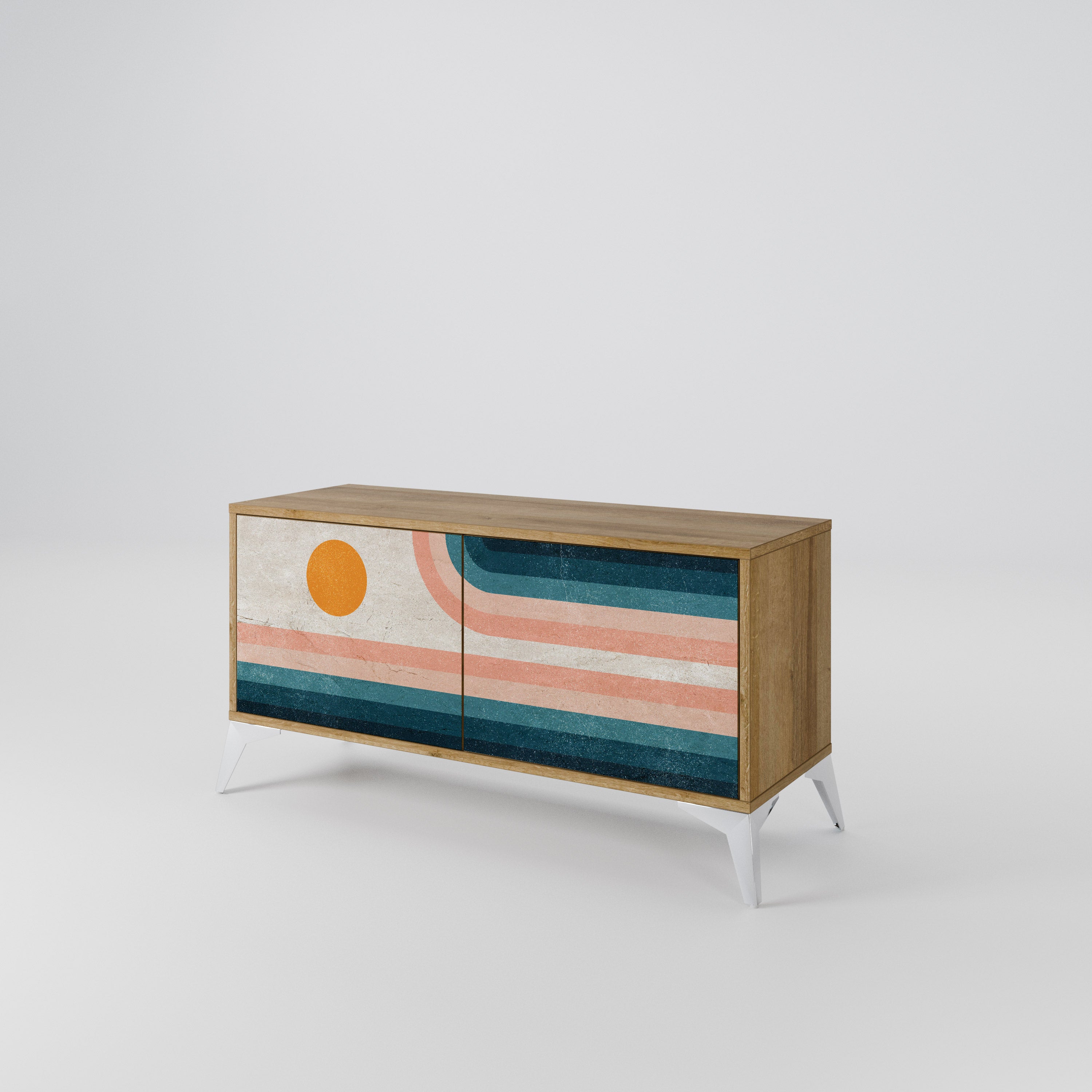 TWO HALVES Compact 2-Door TV Cabinet