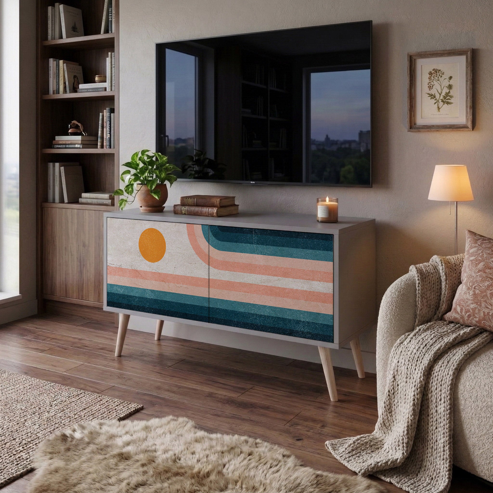 TWO HALVES Compact 2-Door TV Cabinet