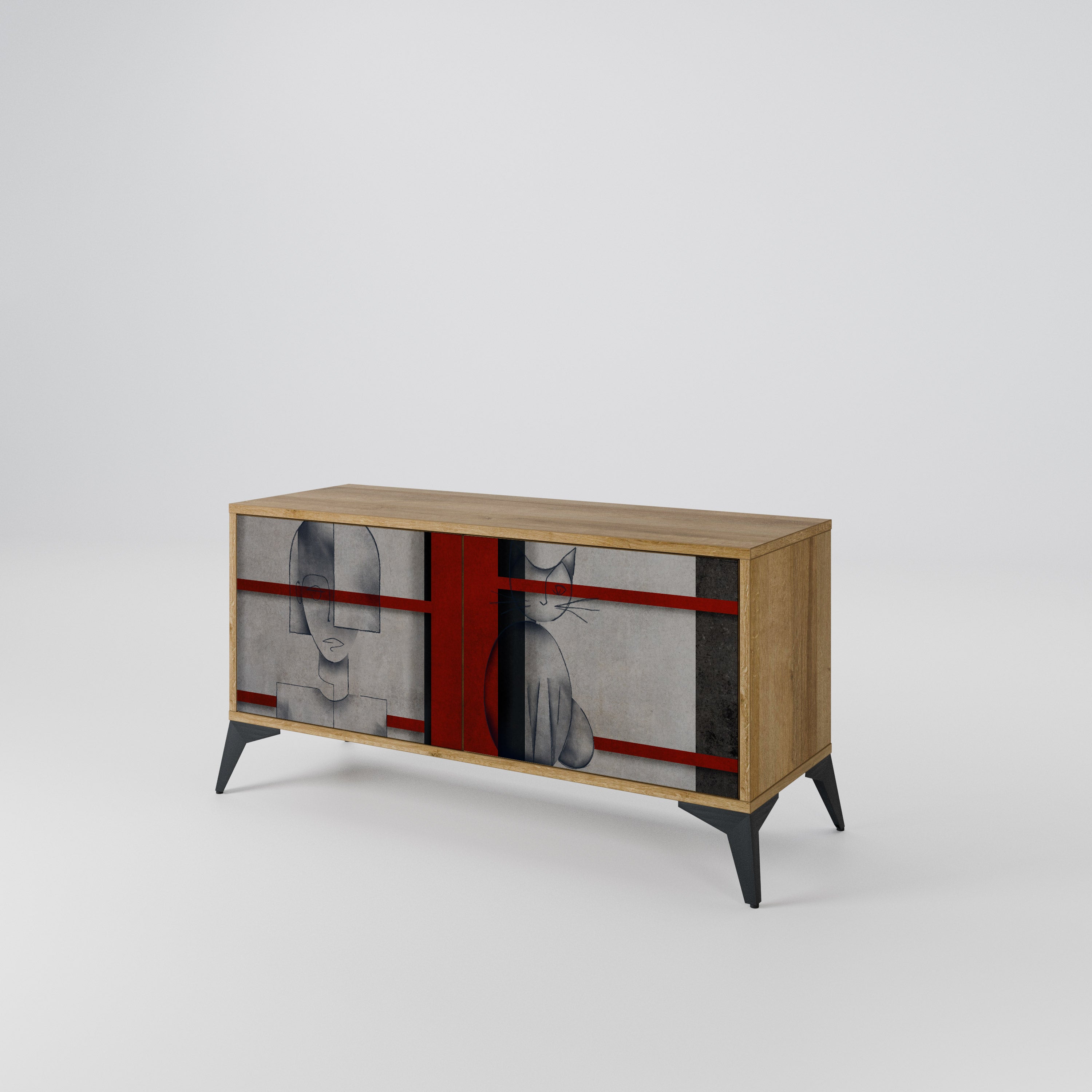 GRAY FIGURES Compact 2-Door TV Cabinet