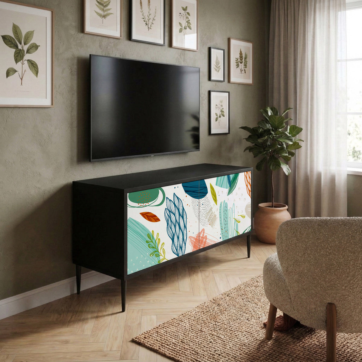 BOTANICAL HURRICANE Móvel de TV Compacto de 2 Portas