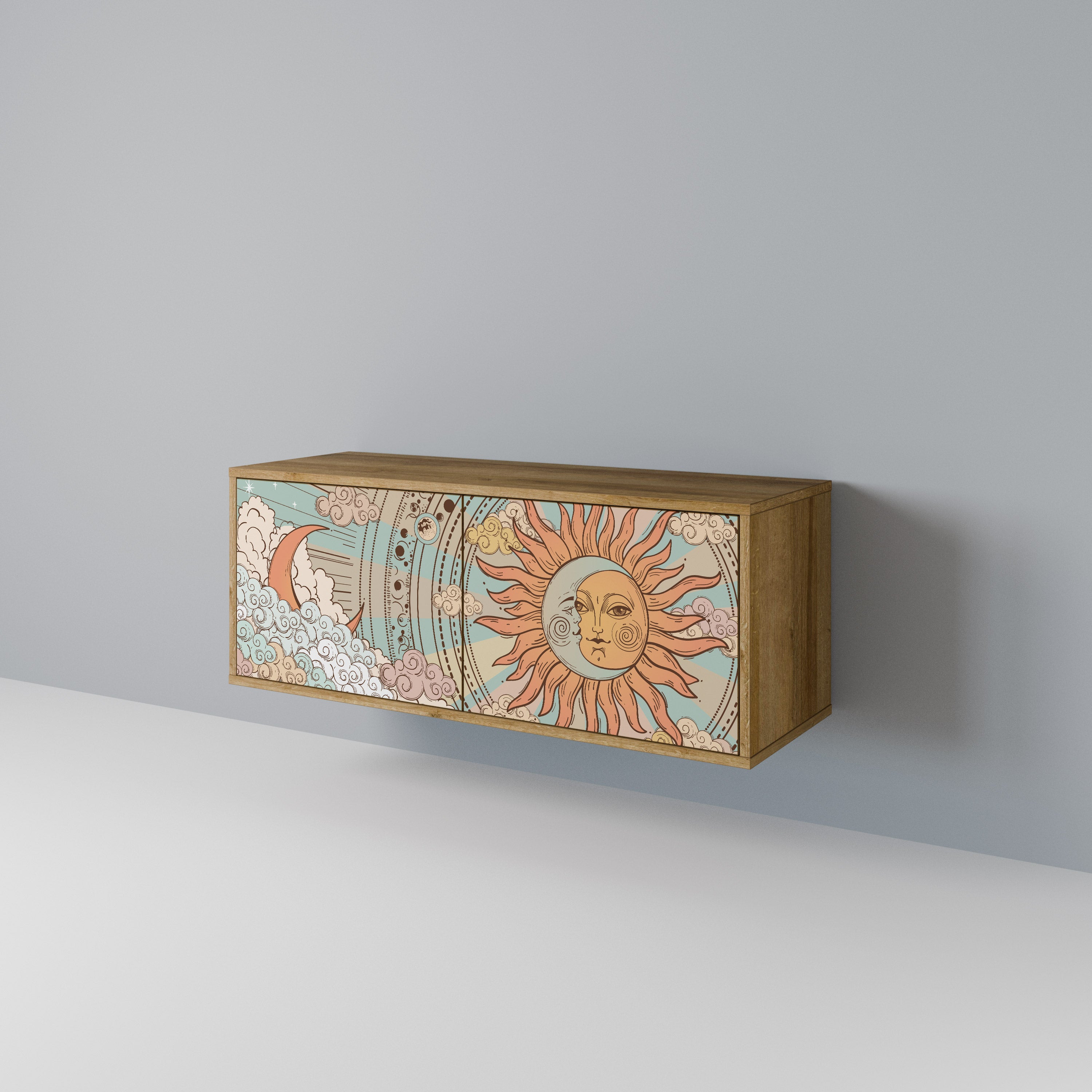 MYSTICAL STRUCTURE Compact 2-Door TV Cabinet