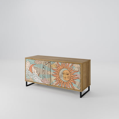 MYSTICAL STRUCTURE Compact 2-Door TV Cabinet