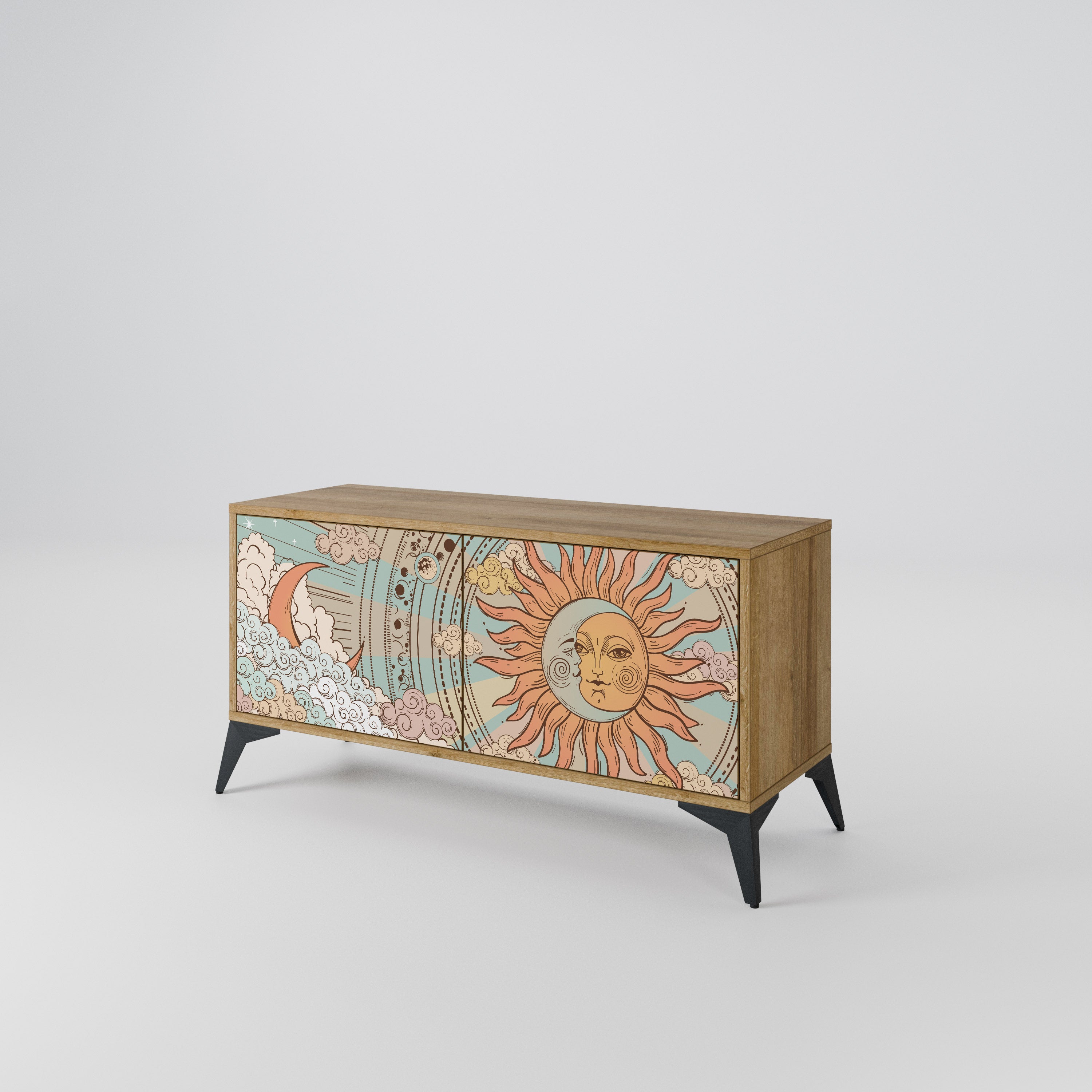 MYSTICAL STRUCTURE Compact 2-Door TV Cabinet