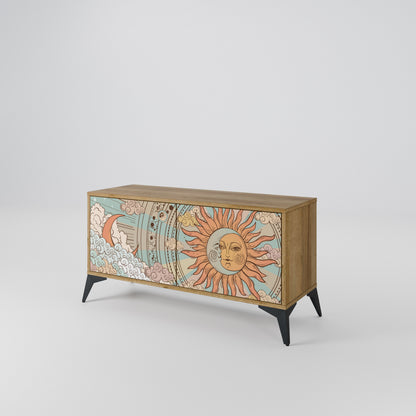 MYSTICAL STRUCTURE Compact 2-Door TV Cabinet