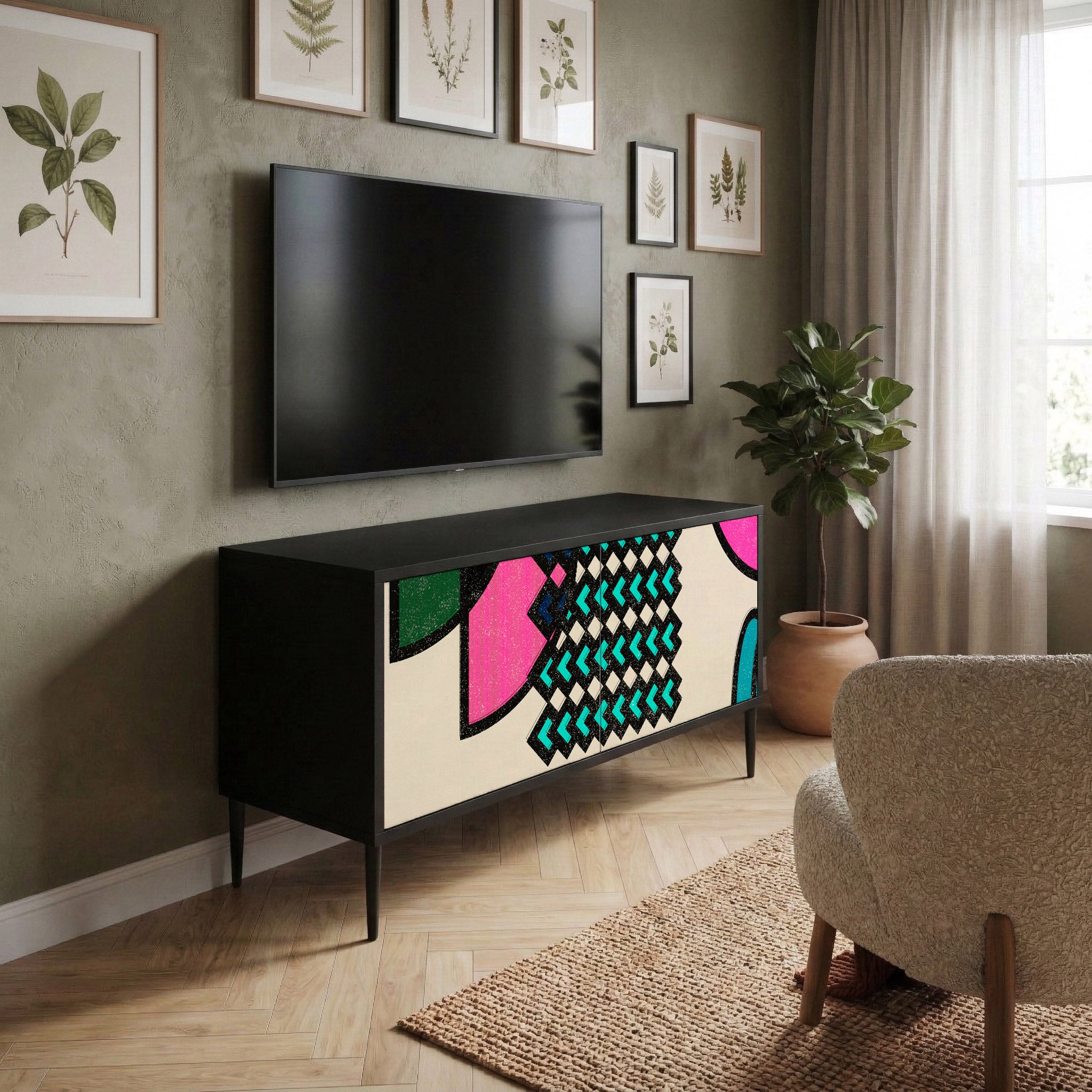 GEOMETRIC RHAPSODY Móvel de TV Compacto de 2 Portas