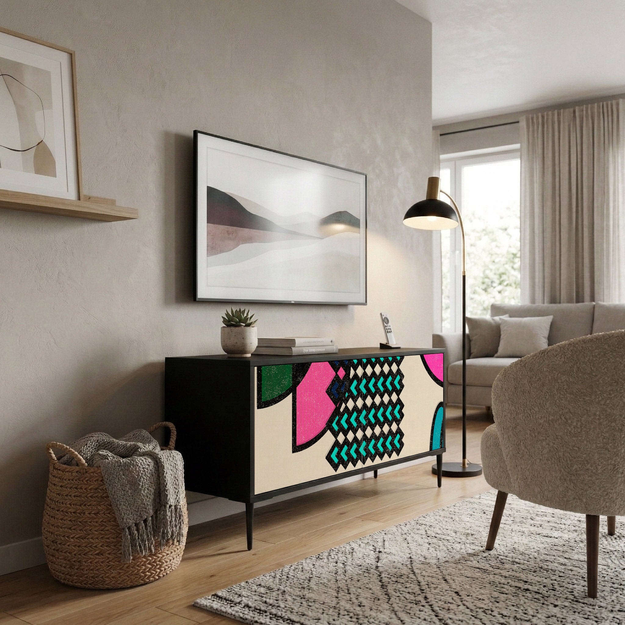 GEOMETRIC RHAPSODY Móvel de TV Compacto de 2 Portas