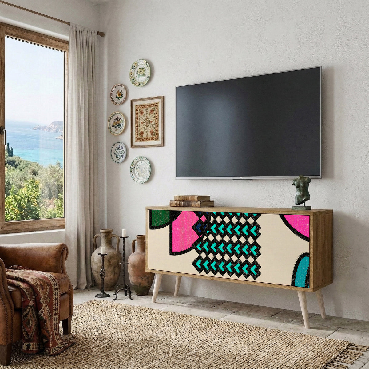 GEOMETRIC RHAPSODY Móvel de TV Compacto de 2 Portas
