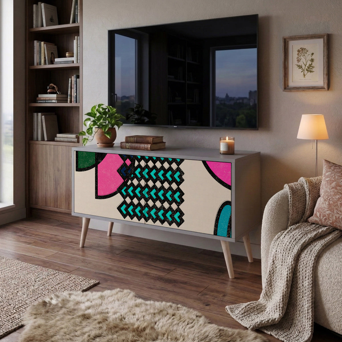 GEOMETRIC RHAPSODY Móvel de TV Compacto de 2 Portas