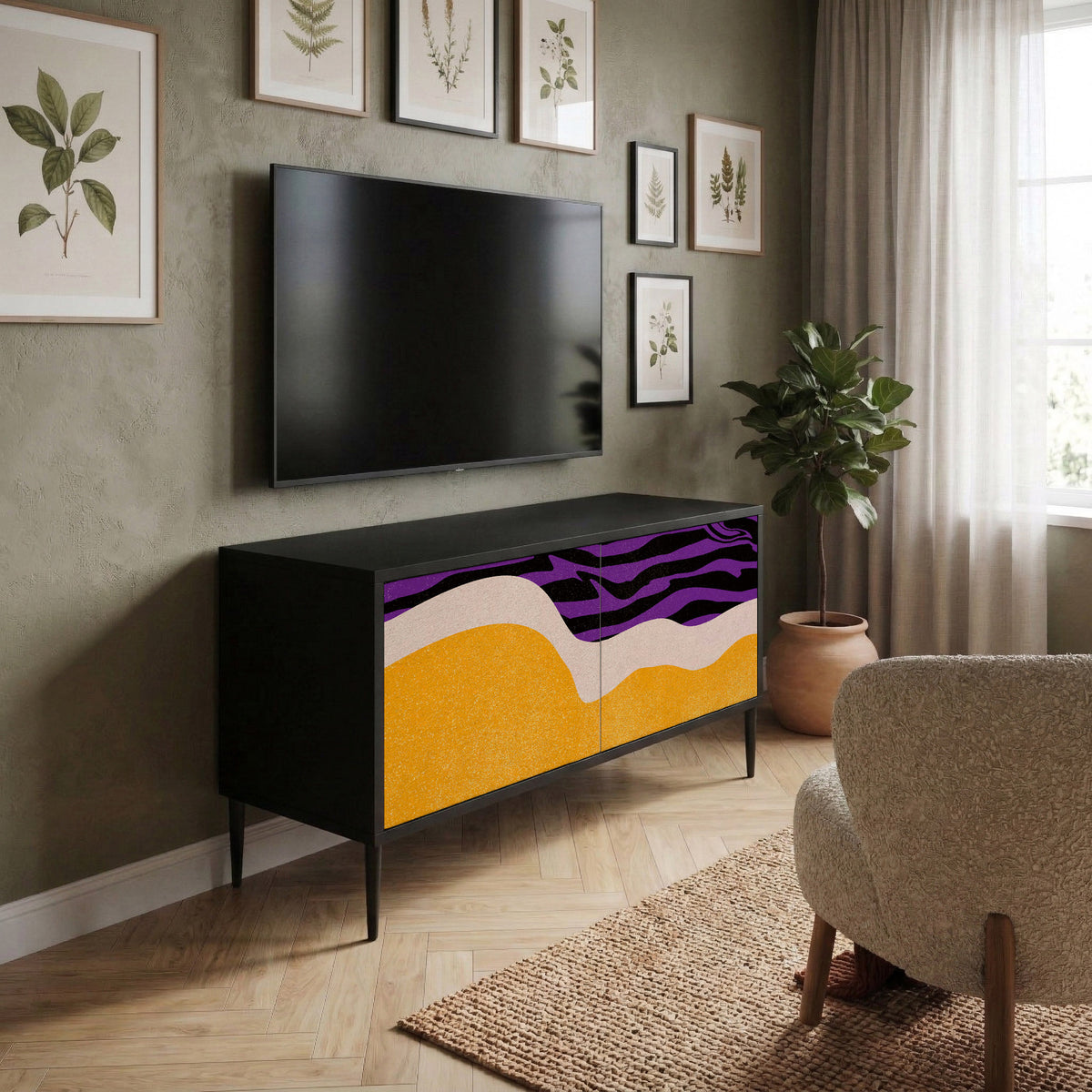 INDEPENDENT BORDER Móvel de TV Compacto de 2 Portas