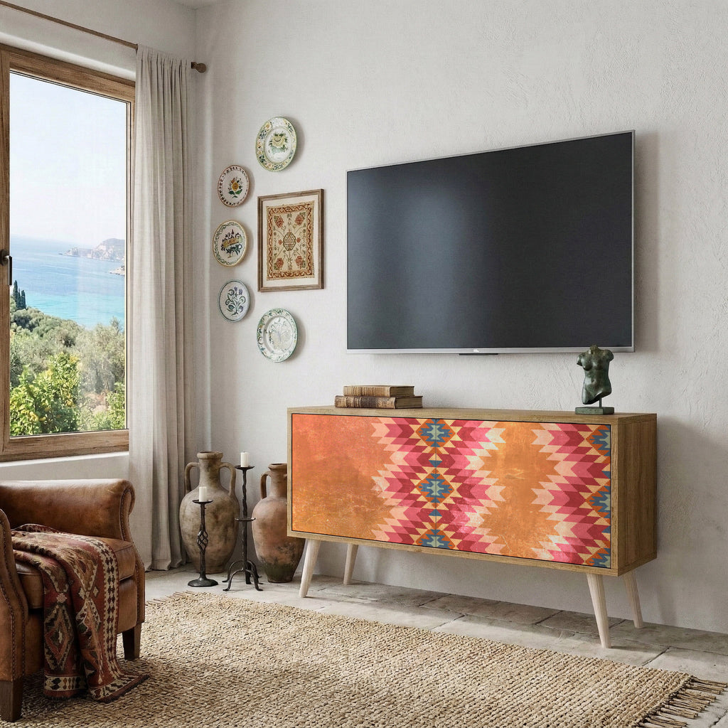 INDIAN FOLK Compact 2-Door TV Cabinet