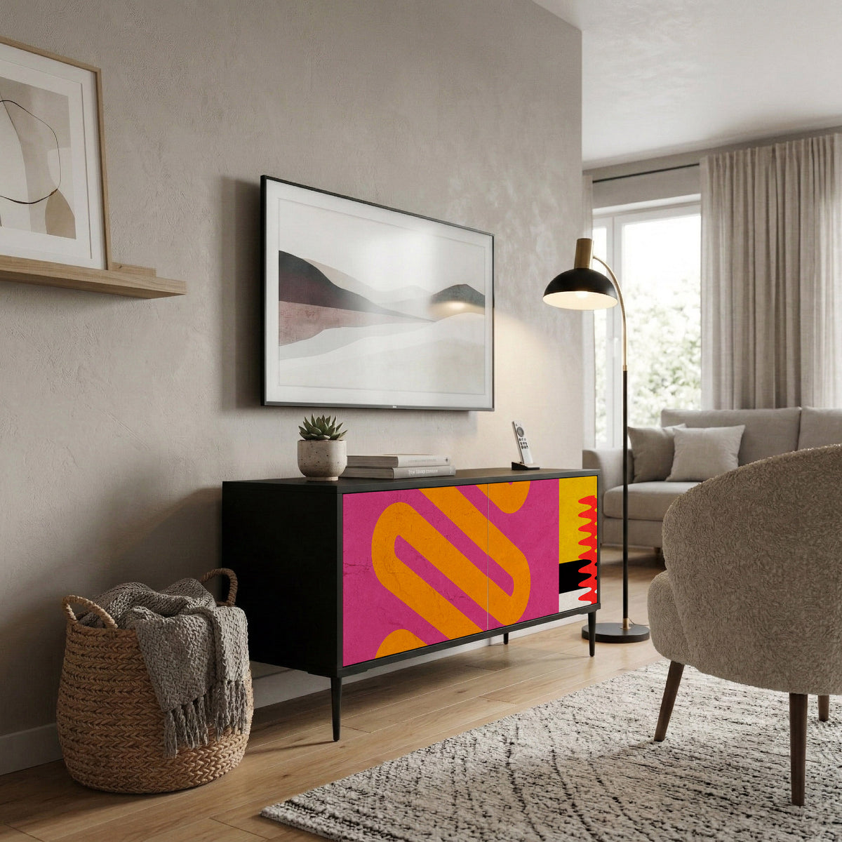 VIVID ART Móvel de TV Compacto de 2 Portas