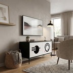 BLACK AND WHITE COMBINATION Móvel de TV Compacto de 2 Portas