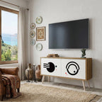 BLACK AND WHITE COMBINATION Móvel de TV Compacto de 2 Portas