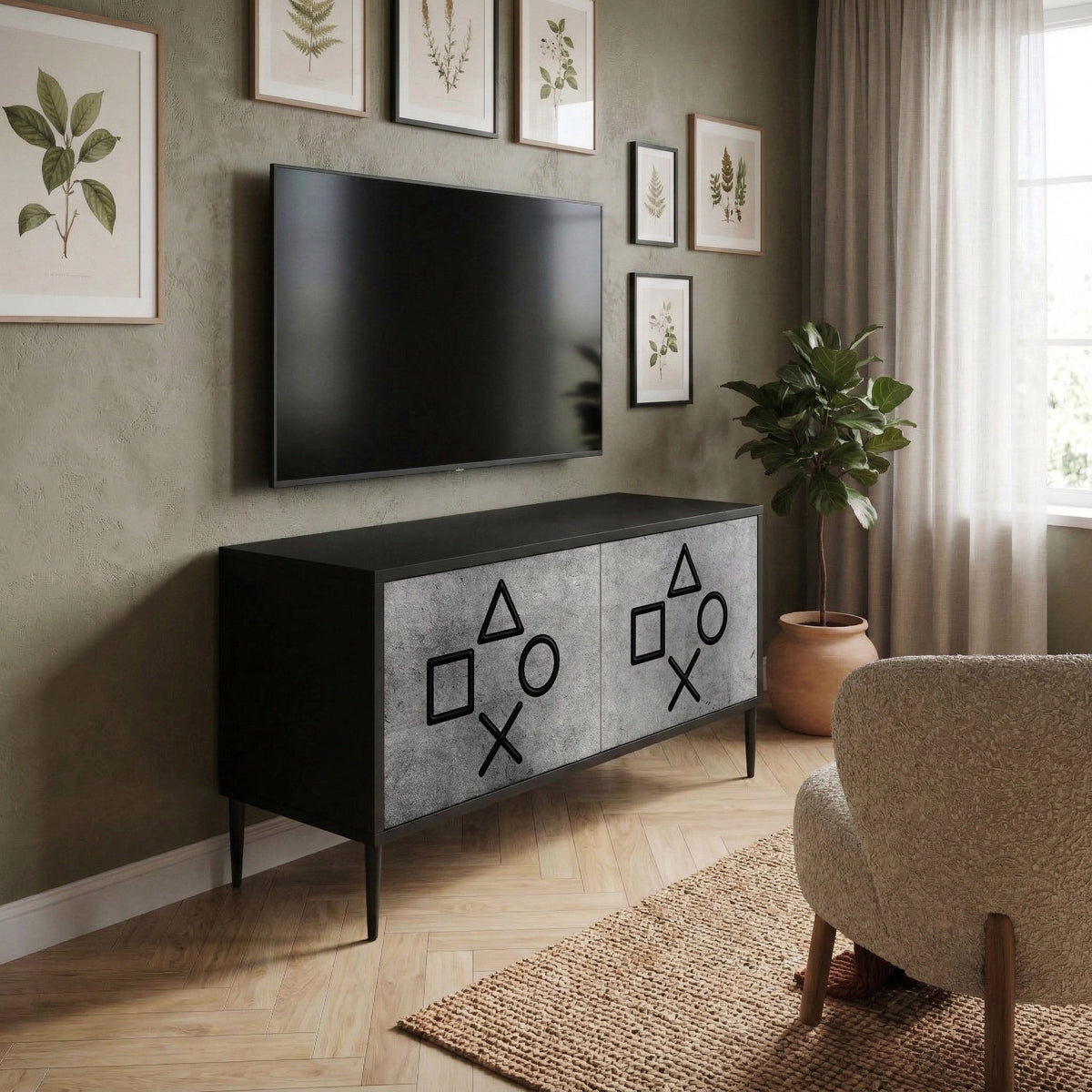 GAMER CHOICE Móvel de TV Compacto de 2 Portas