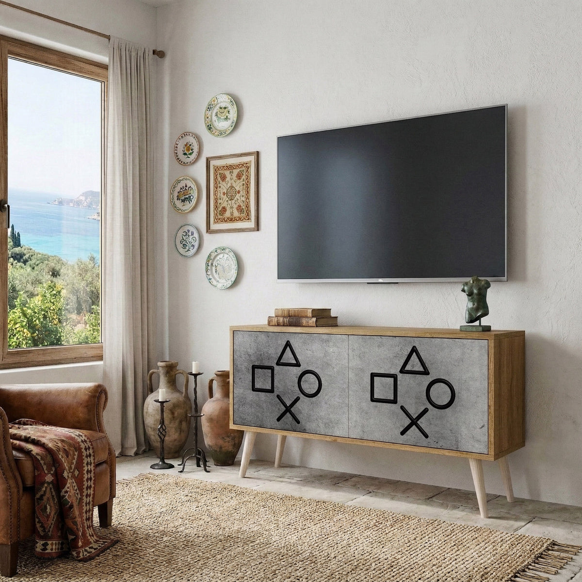 GAMER CHOICE Móvel de TV Compacto de 2 Portas