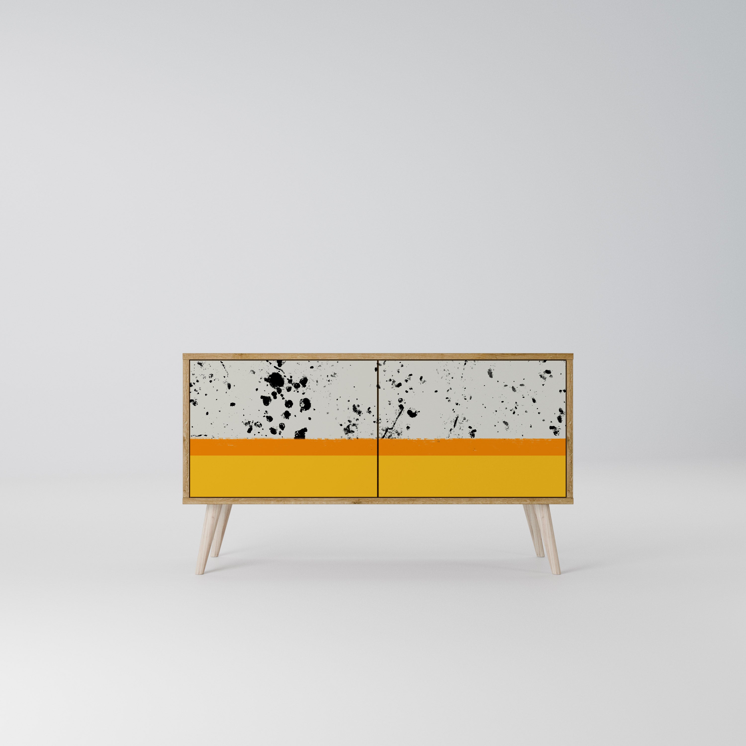 DYED BY ORANGE Compact 2-Door TV Cabinet