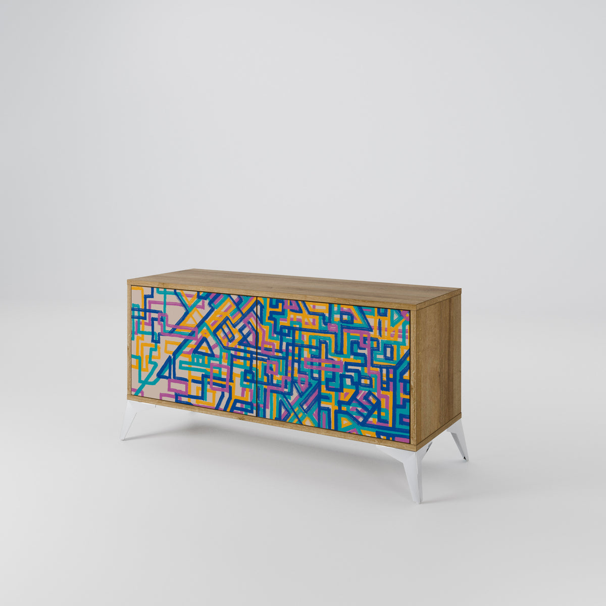MEMORIES MAP Compact 2-Door TV Cabinet