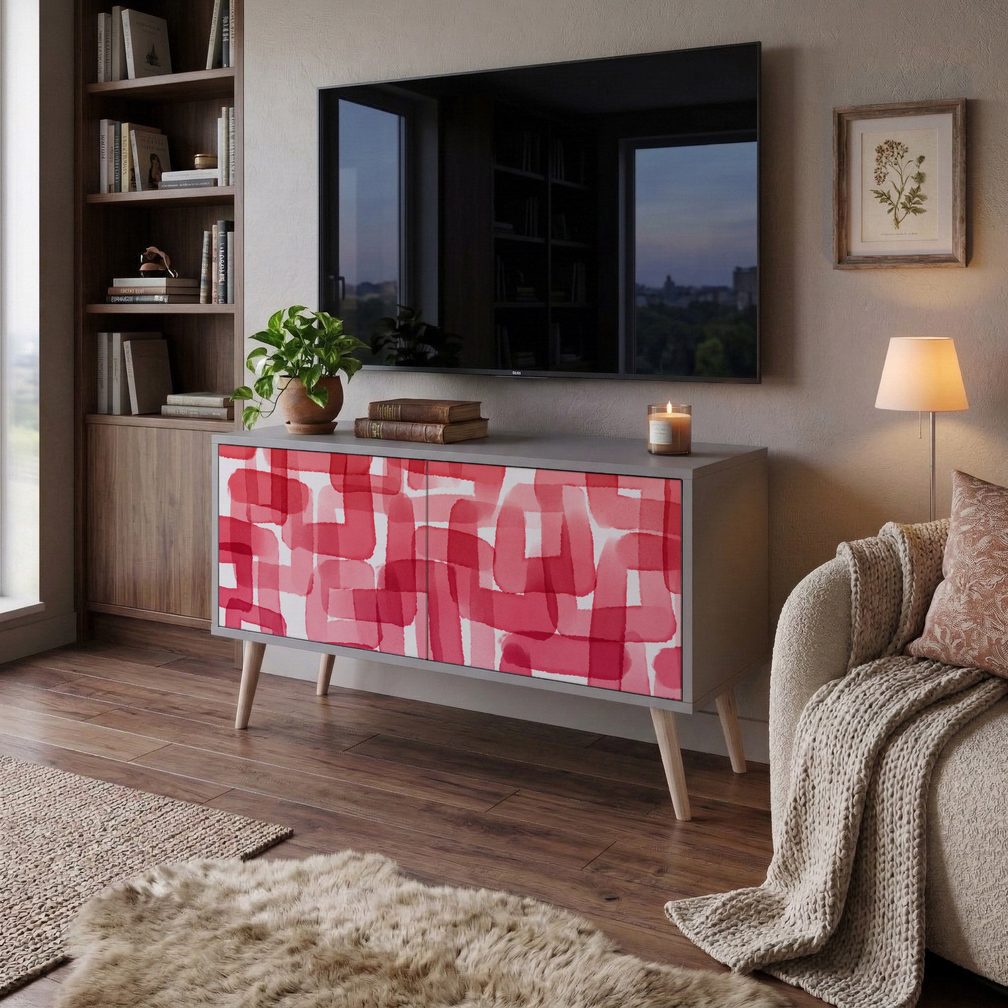 KALEIDOSCOPIC CUBISM Compact 2-Door TV Cabinet