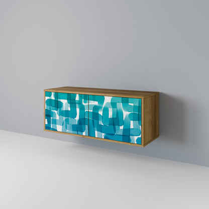 TURQUOISE RECTANGLES Móvel de TV Compacto de 2 Portas