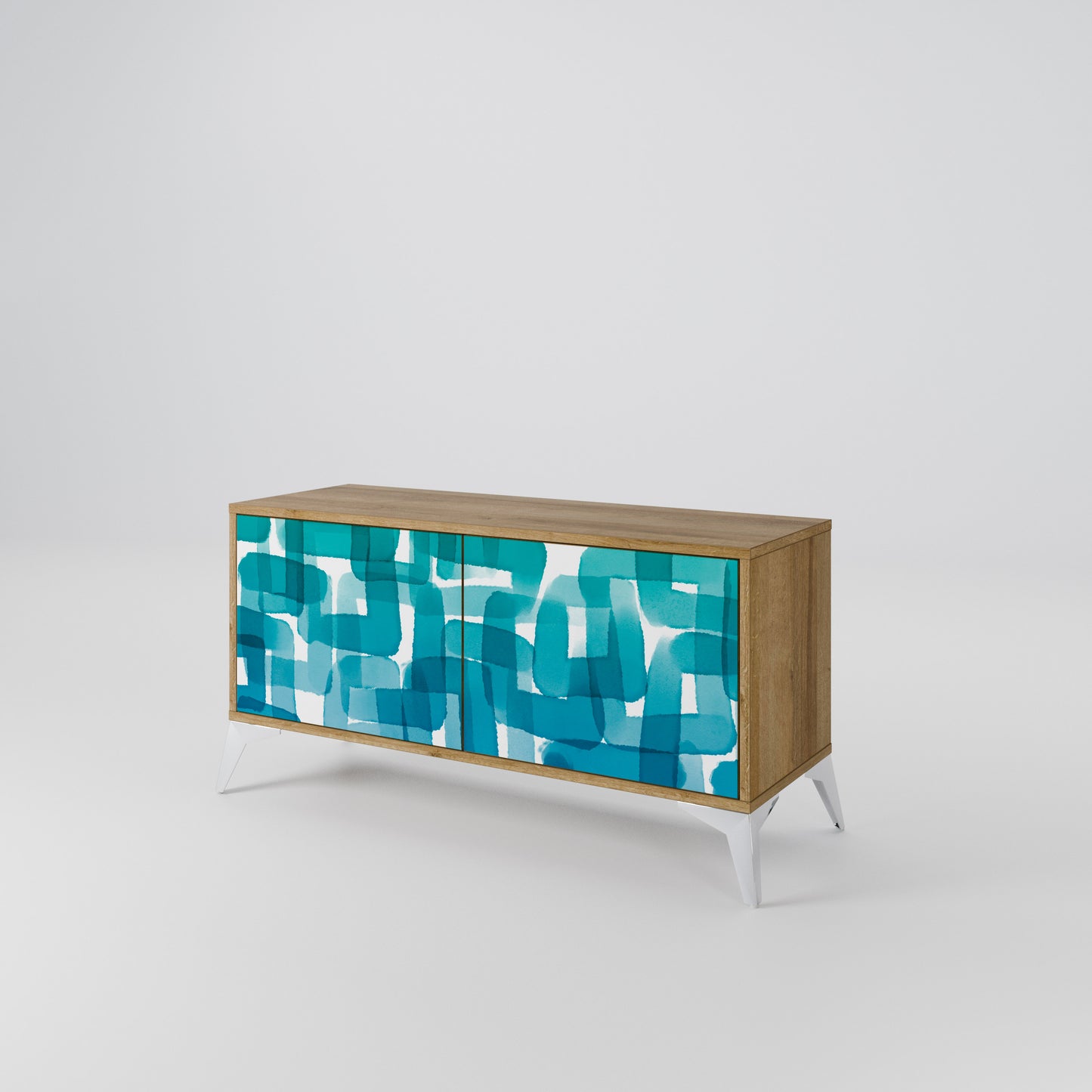 TURQUOISE RECTANGLES Móvel de TV Compacto de 2 Portas