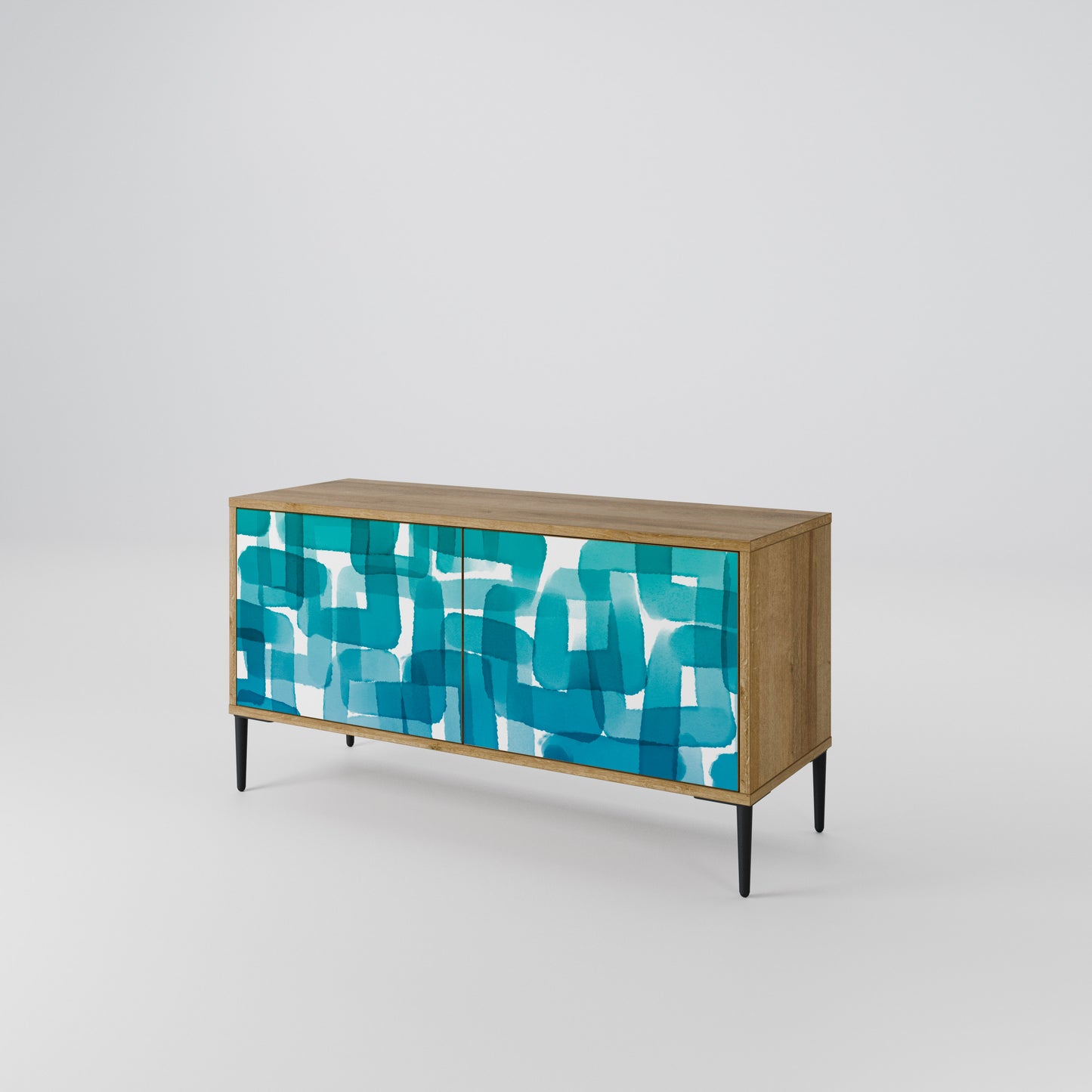 TURQUOISE RECTANGLES Móvel de TV Compacto de 2 Portas