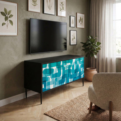 TURQUOISE RECTANGLES Móvel de TV Compacto de 2 Portas