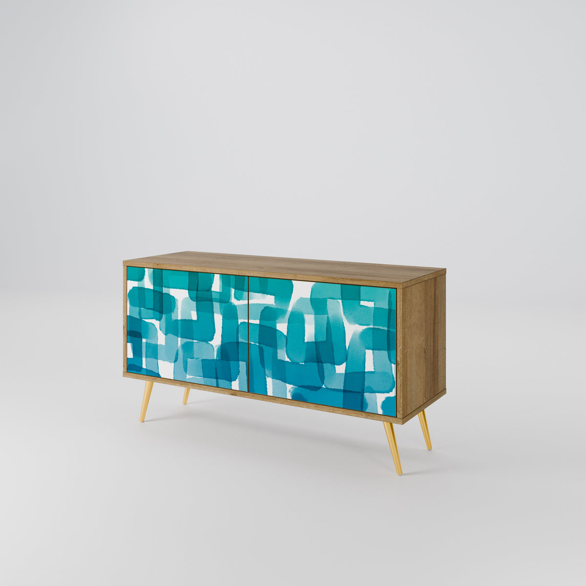TURQUOISE RECTANGLES Móvel de TV Compacto de 2 Portas