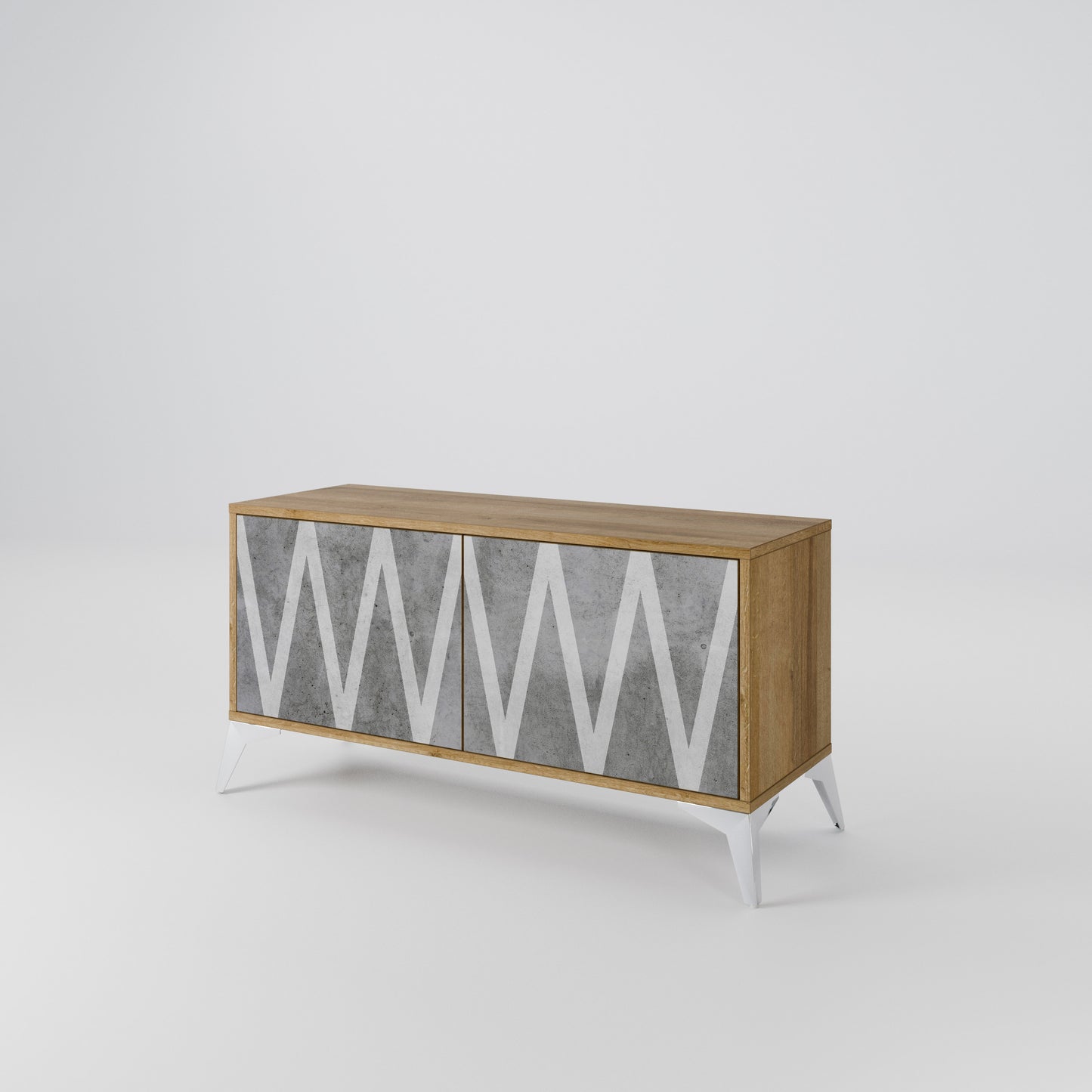 SOLID ZIG ZAG Móvel de TV Compacto de 2 Portas