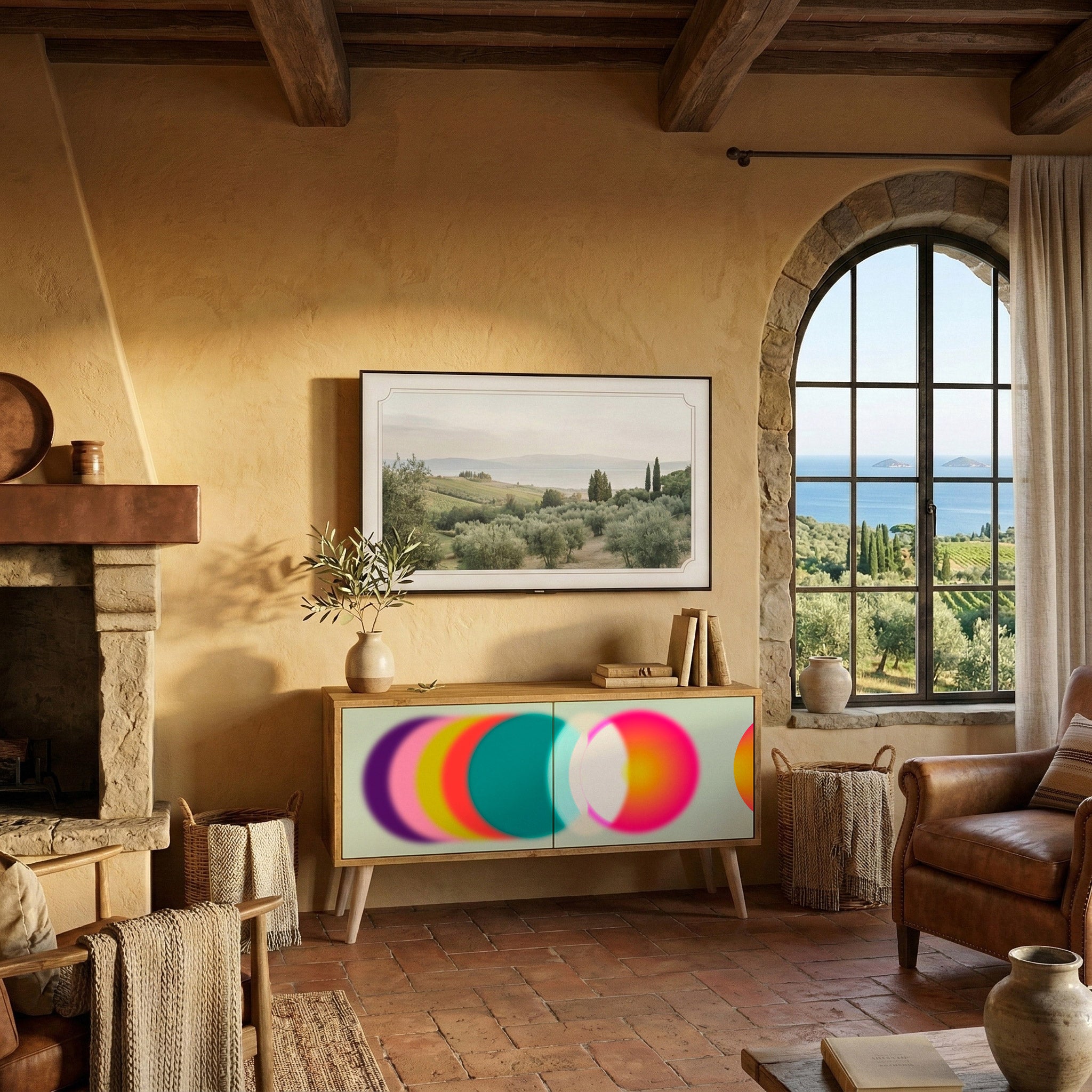 SYMPHONY OF COLORS Compact 2-Door TV Cabinet