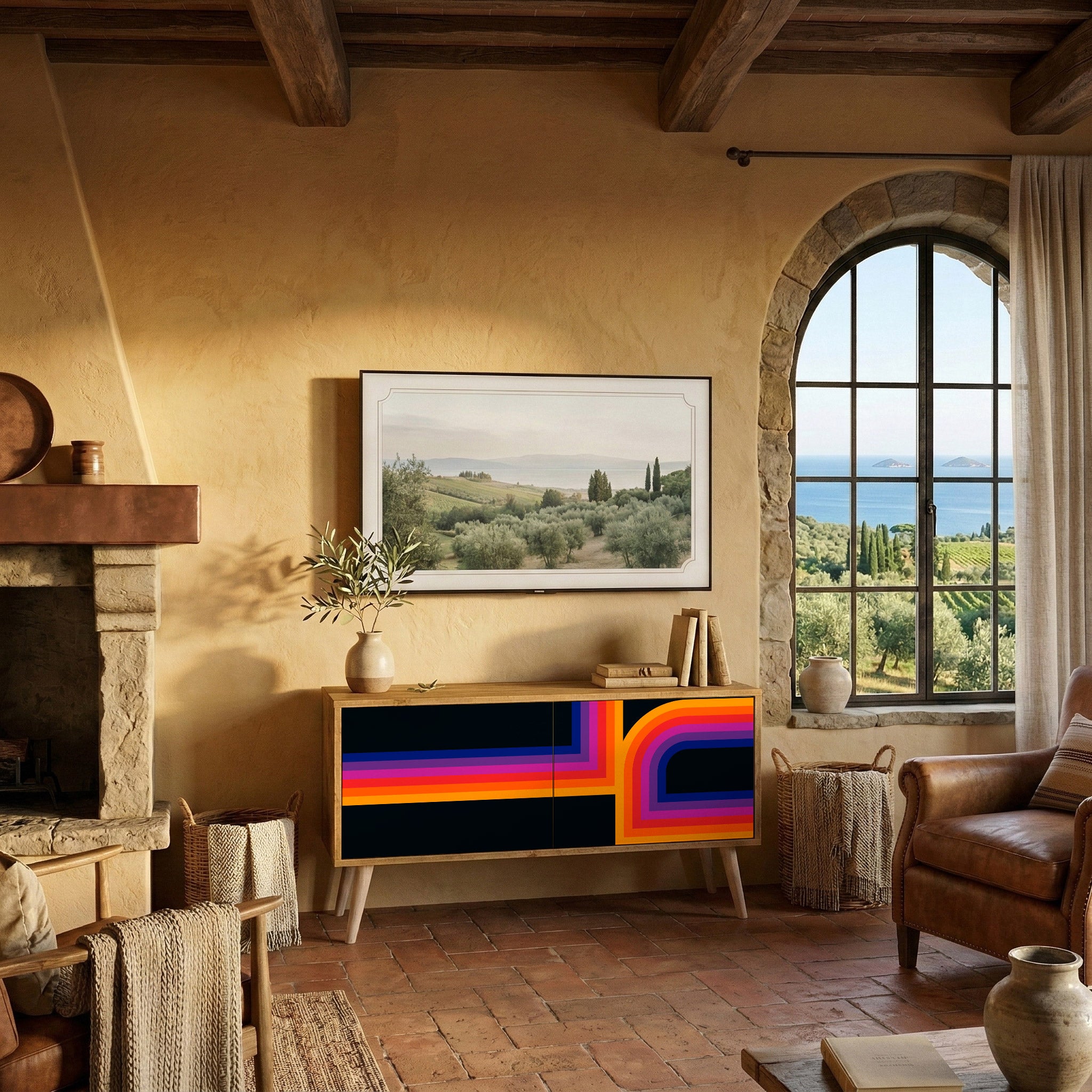 BLINDED BY THE LIGHTS Compact 2-Door TV Cabinet