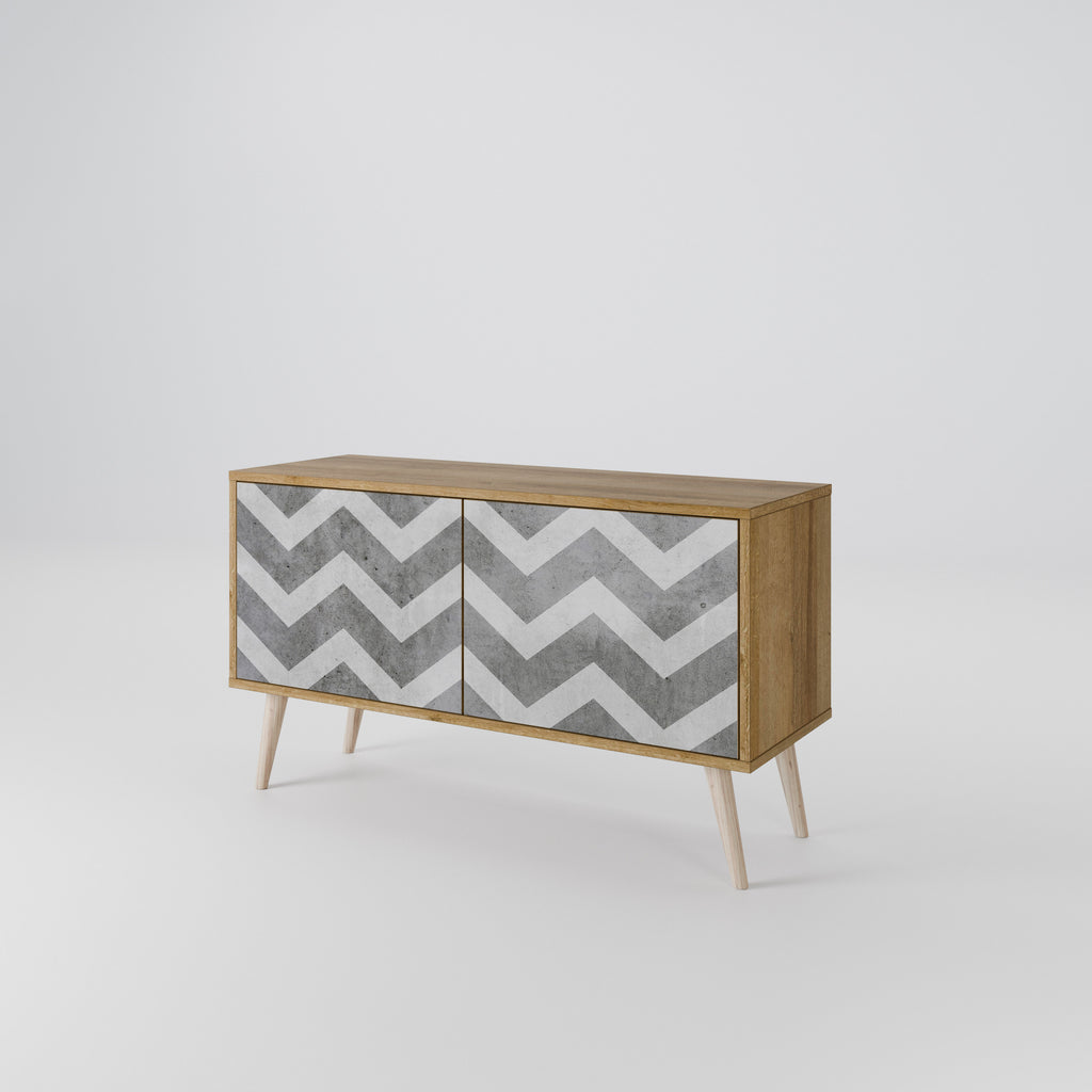 TOUGH ZIG ZAG Compact 2-Door TV Cabinet