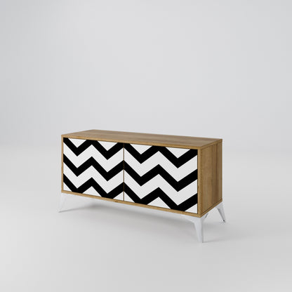 CLASSIC ZIG ZAG Móvel de TV Compacto de 2 Portas