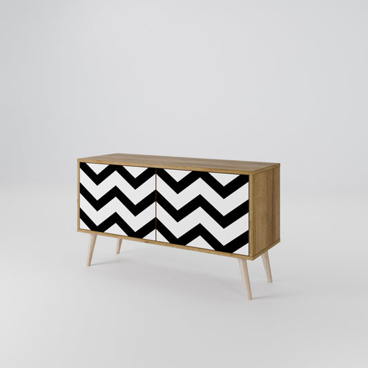 CLASSIC ZIG ZAG Móvel de TV Compacto de 2 Portas