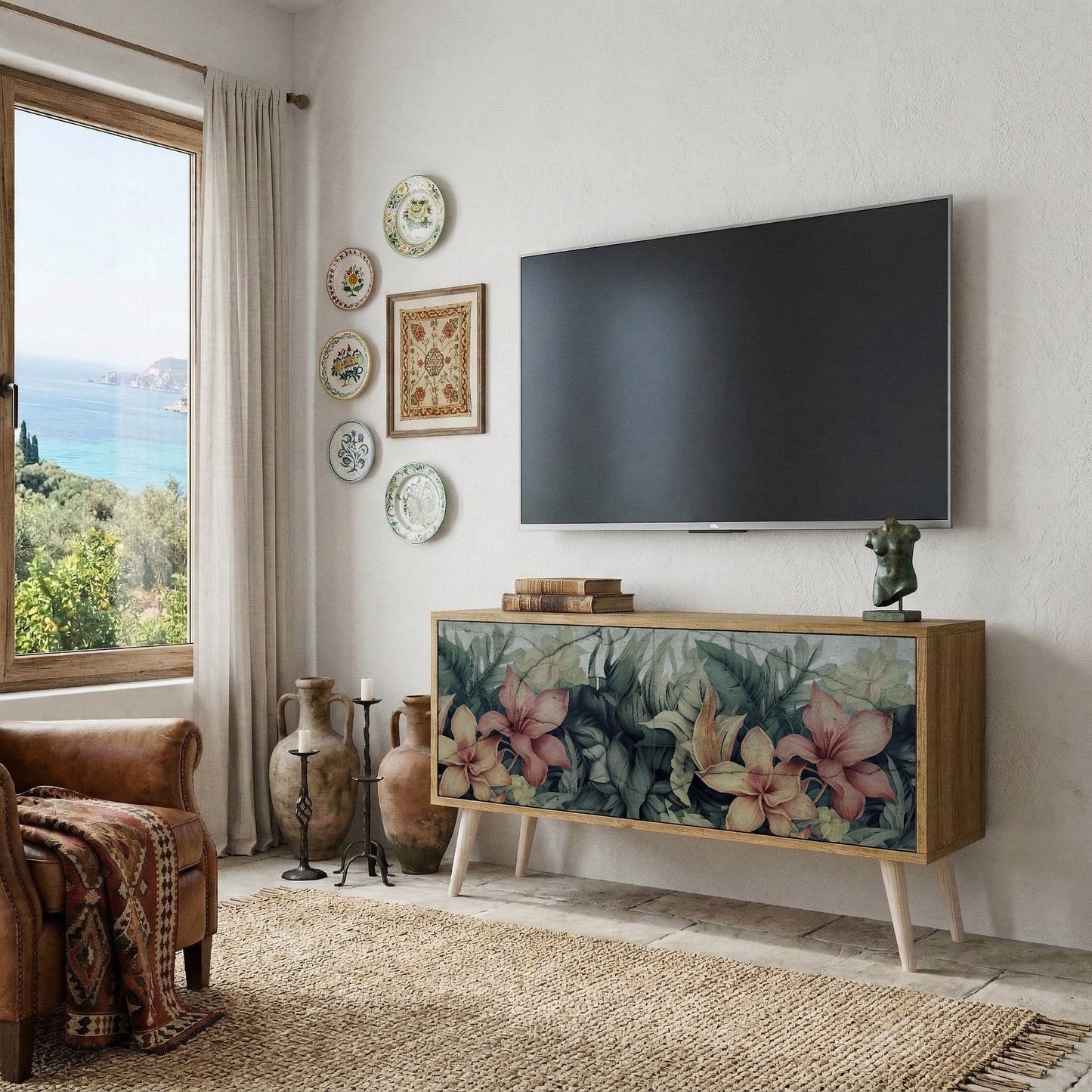 HEAVENLY BLOOM Móvel de TV Compacto de 2 Portas