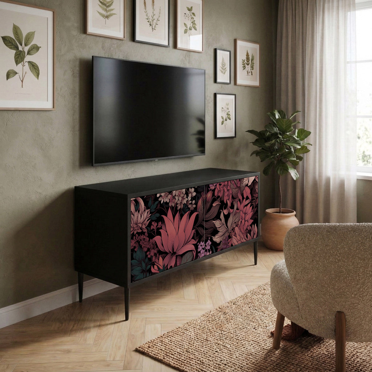 FLORAL WHISPER Móvel de TV Compacto de 2 Portas