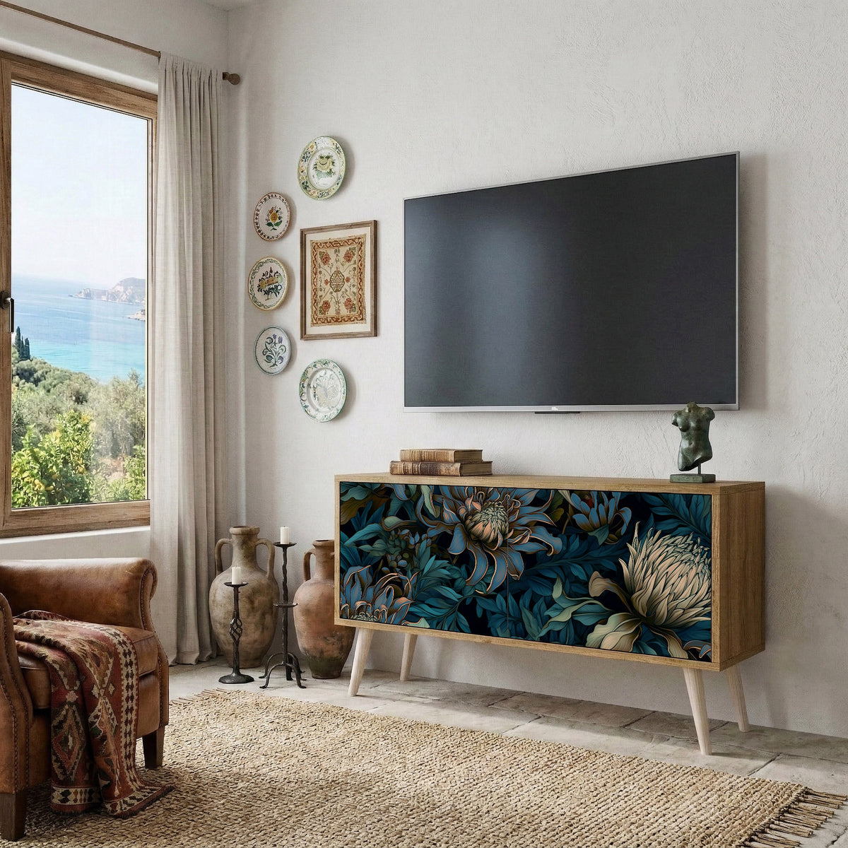 TWILIGHT BLOOM Móvel de TV Compacto de 2 Portas