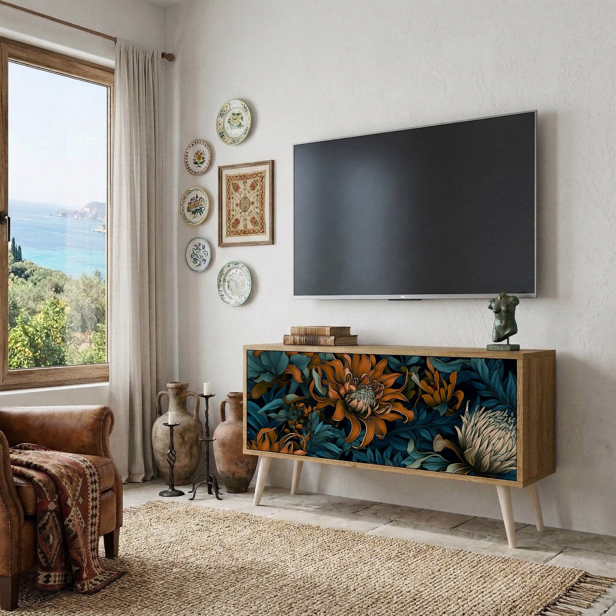 MORNING BLOOM Compact 2-Door TV Cabinet