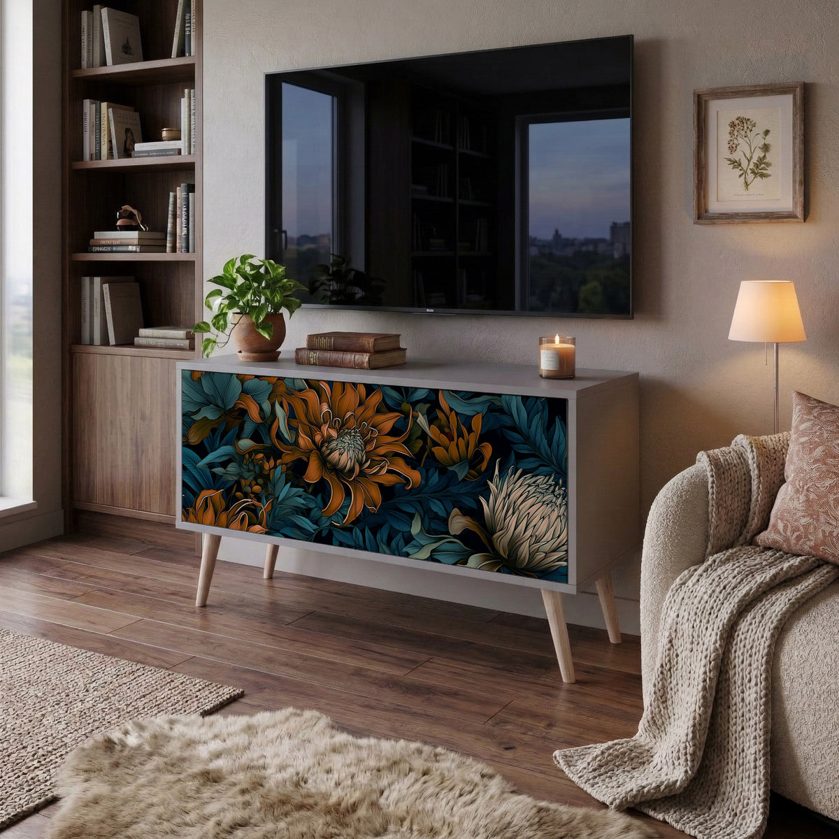 MORNING BLOOM Móvel de TV Compacto de 2 Portas