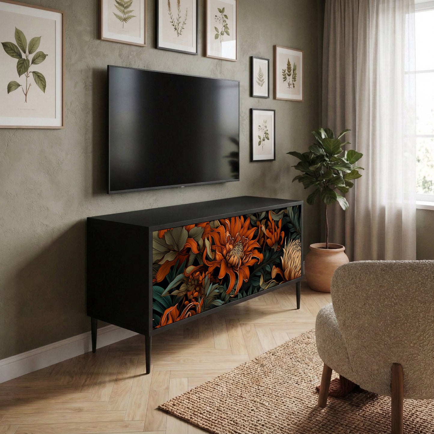 DAWN BLOOM Móvel de TV Compacto de 2 Portas